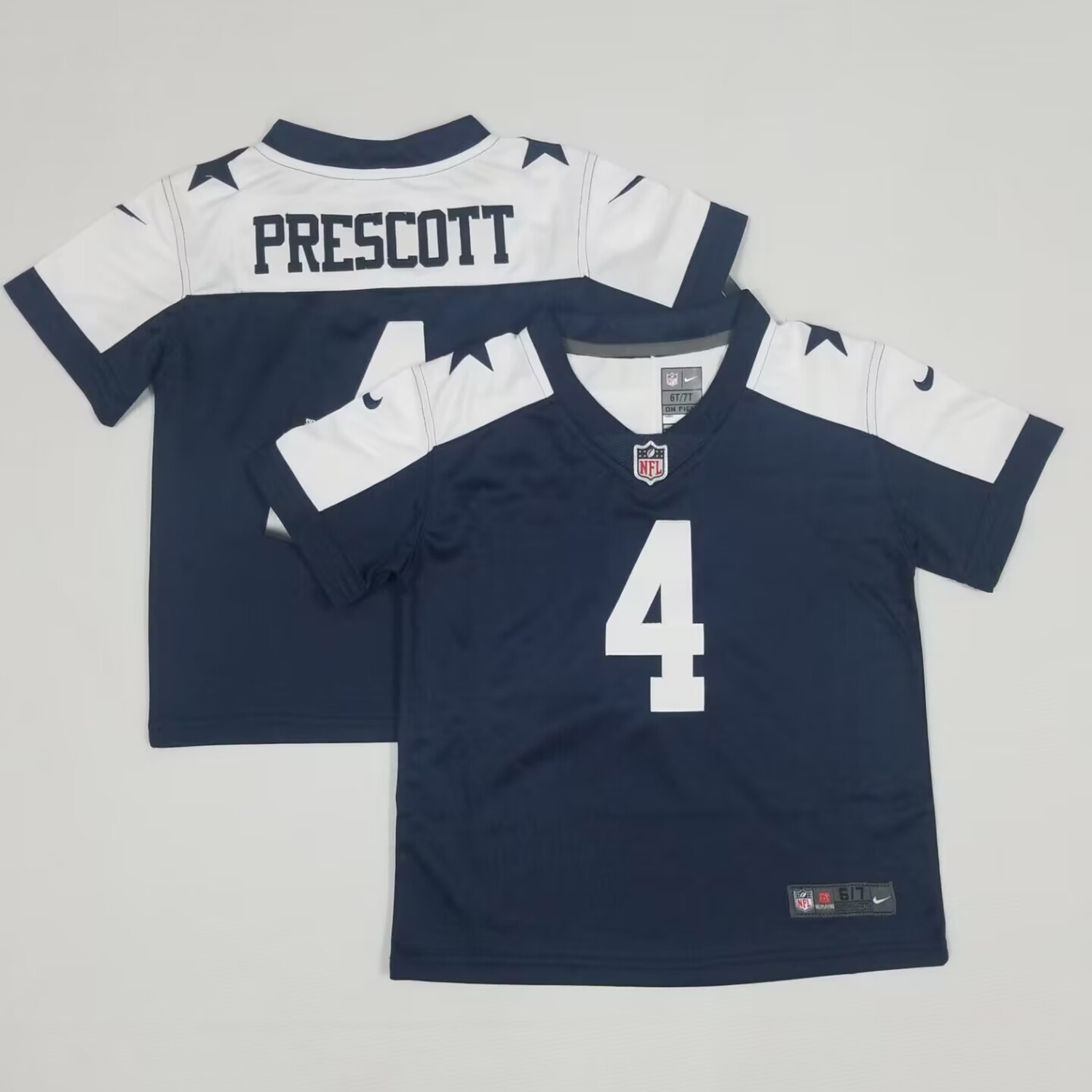 Toddler Nike Cowboys #4 Dak Prescott Navy Blue Thanksgiving Stitched NFL Vapor Untouchable Limited Throwback Jersey